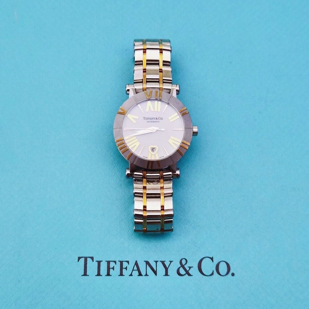 RARE Tiffany & Co. Stainless Steel Ceramic 18k Gold 30mm Atlas Automatic Watch